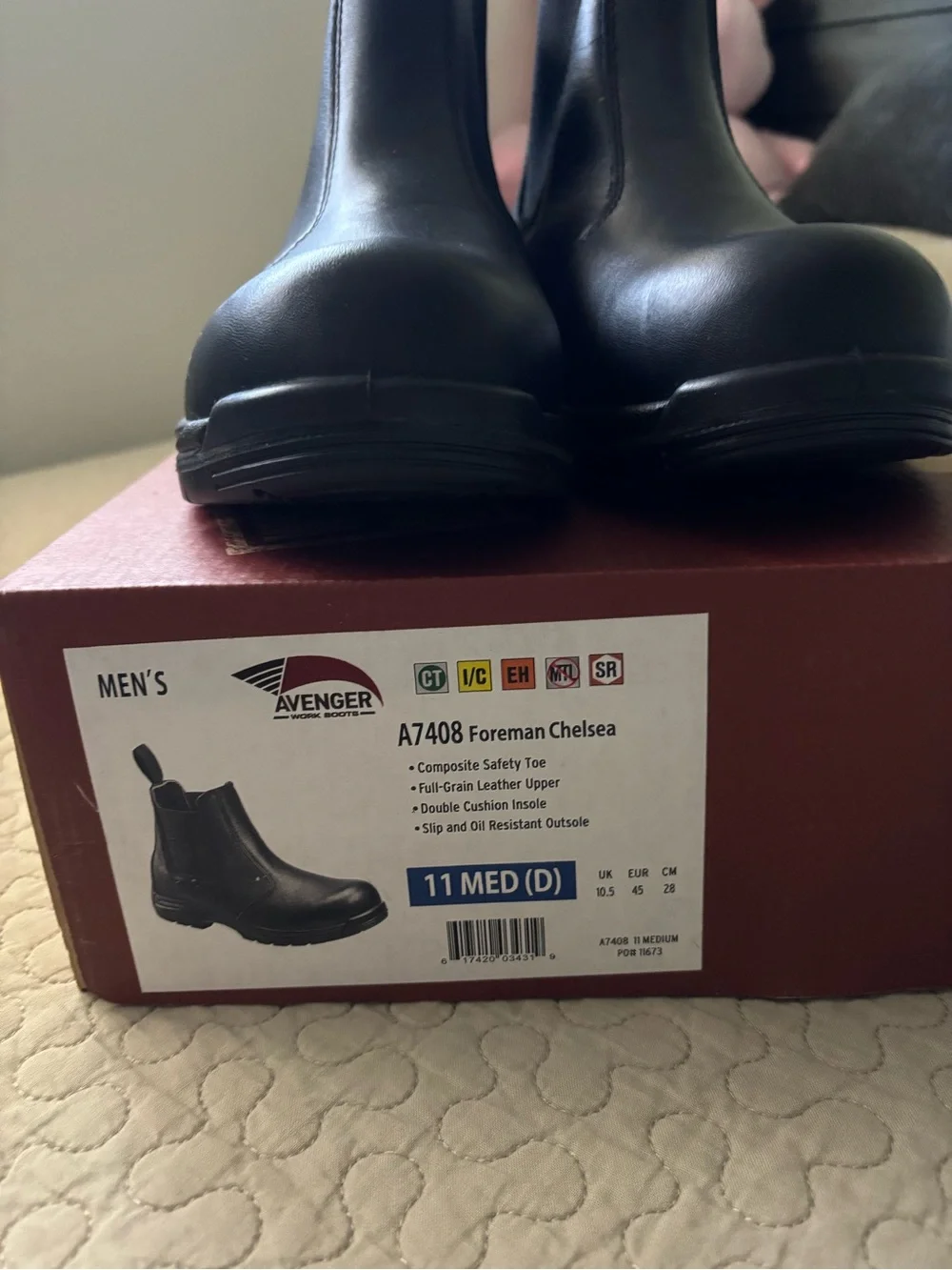 Avenger A7408 Foreman Chelsea Men's Black Work Boots